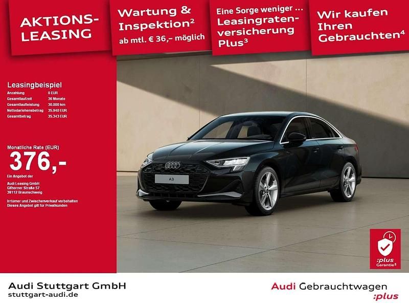 Mythosschwarz metallic Gebraucht 2025 Audi A3 Advanced Plus Limousine | 35.940 € (Etwas zu teuer) - Bild 1/2