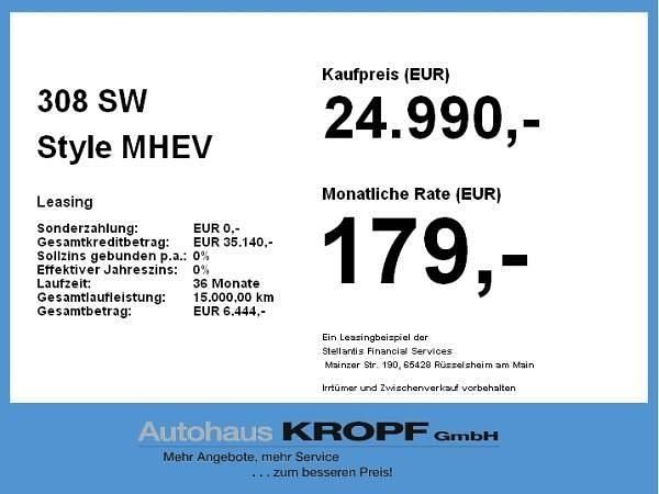 Blau (avatar blau) Neu 2025 Peugeot 308 Style Kombi | 24.990 € (Superpreis) - Bild 1/1