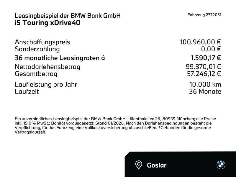 Sophistograu brillanteffekt (grau) Neu 2026 BMW i5 Comfort Edition Kombi | 80.090 € (Fairer Preis) - Bild 1/2