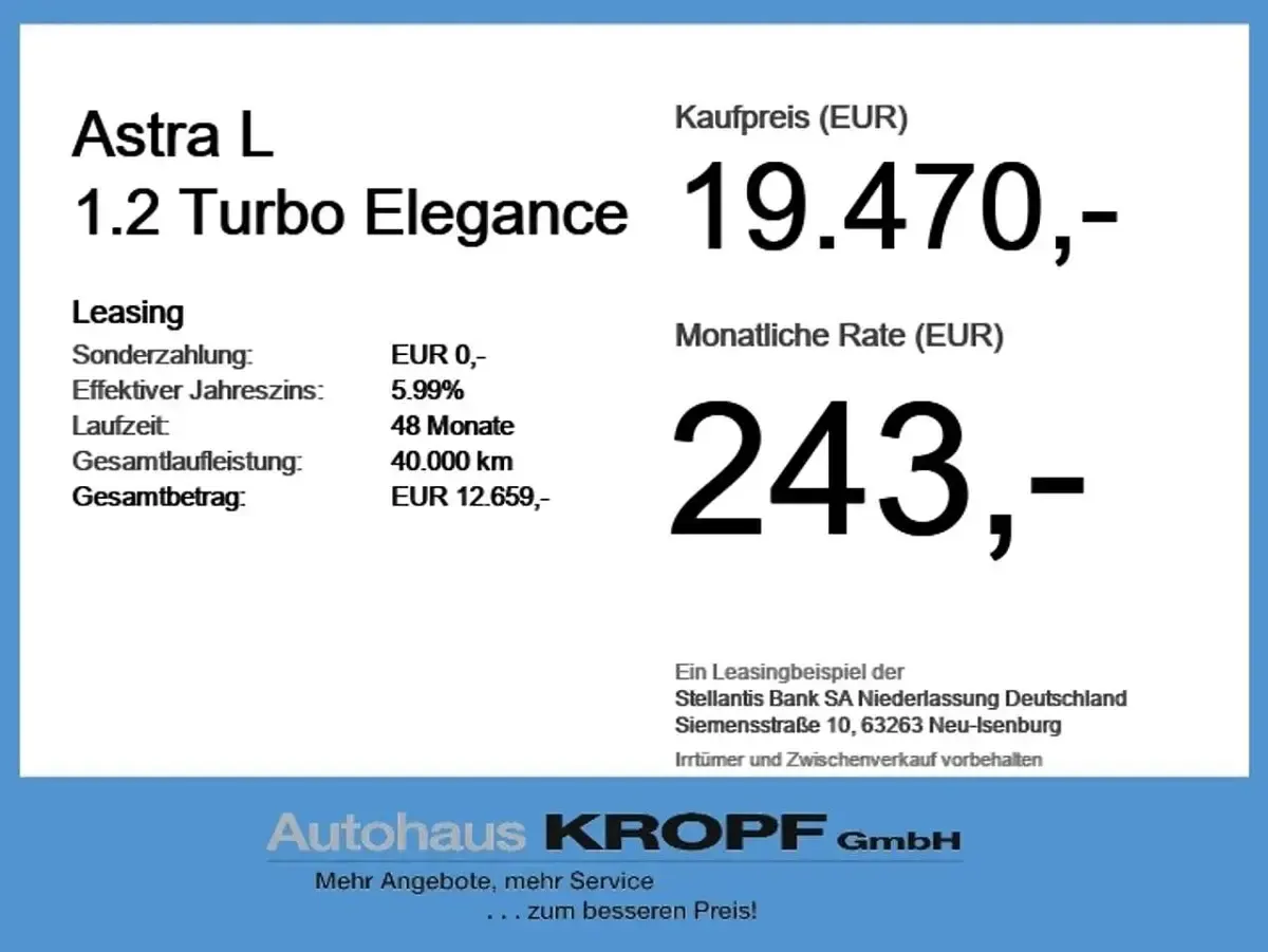 Gebraucht Opel Astra Elegance 131 PS (96 kW) 2023 Schwarz Kleinwagen