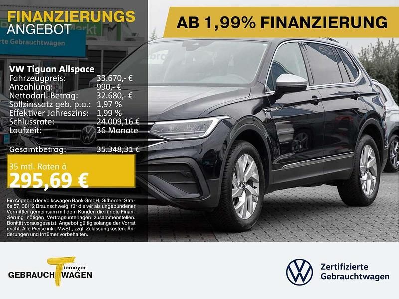 Schwarz Gebraucht 2024 VW Tiguan Allspace Life SUV | 33.670 € (Guter Preis) - Bild 1/4