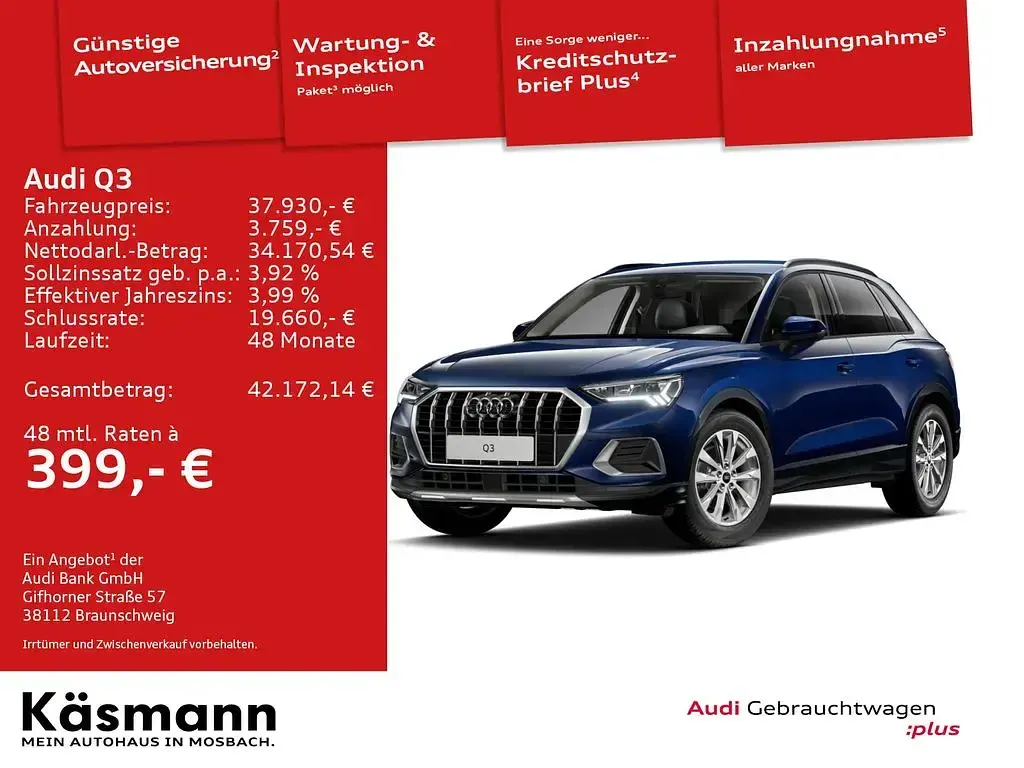Usata Audi Q3 Advanced Plus 150 CV (110 kW) 2025 Blu SUV