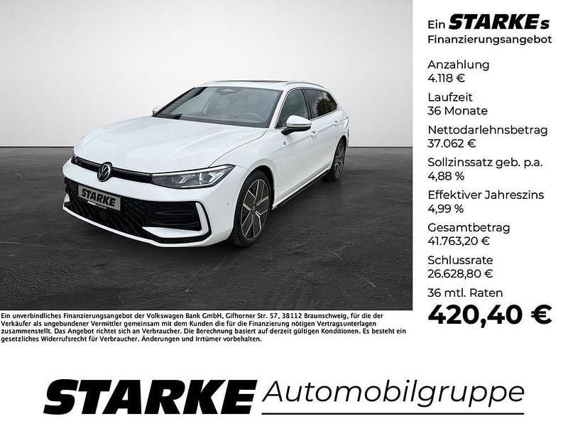 Weiß (gletscherweiß metallic) Gebraucht 2024 VW Passat Business Kombi | 41.440 € (Fairer Preis) - Bild 1/4