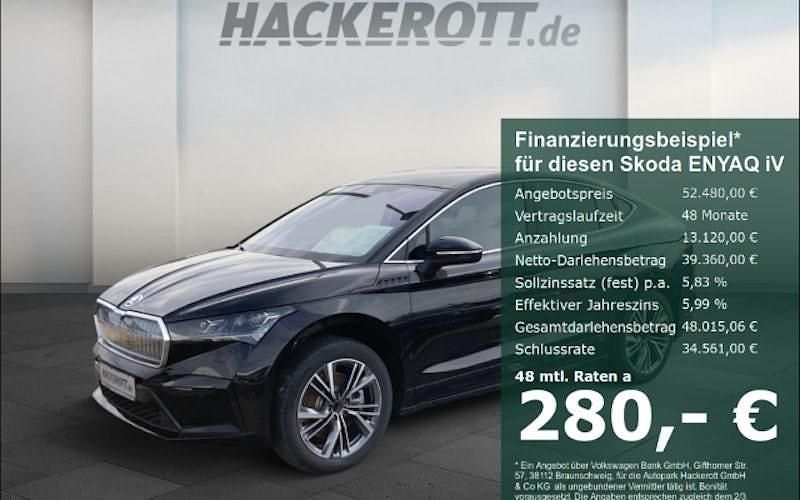Schwarz Gebraucht 2025 Skoda Enyaq iV SUV | 52.480 € (Fairer Preis) - Bild 1/4