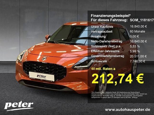Flame orange pearl met. Gebraucht 2025 Suzuki Swift Comfort Kleinwagen | 16.840 € (Fairer Preis) - Bild 1/4