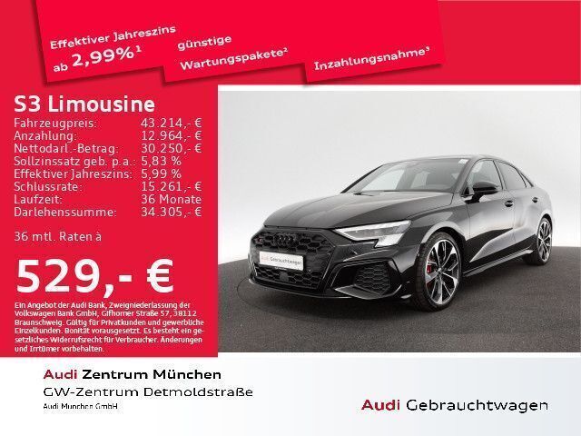 Mythosschwarz metallic Gebraucht 2023 Audi S3 Ambiente Limousine | 46.282 € (Teuer) - Bild 1/2