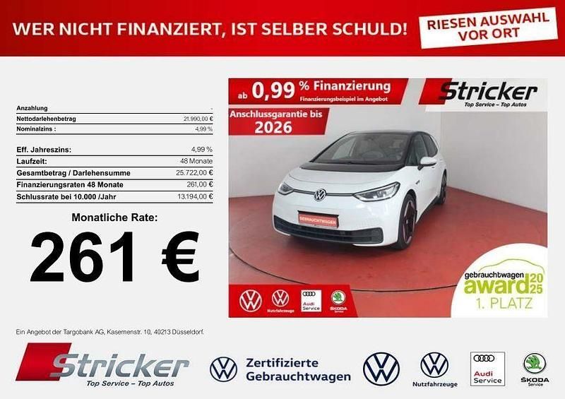 Gletscherweiß metallic Gebraucht 2020 VW ID.3 Pro Performance Kleinwagen | 21.989 € (Fairer Preis) - Bild 1/4