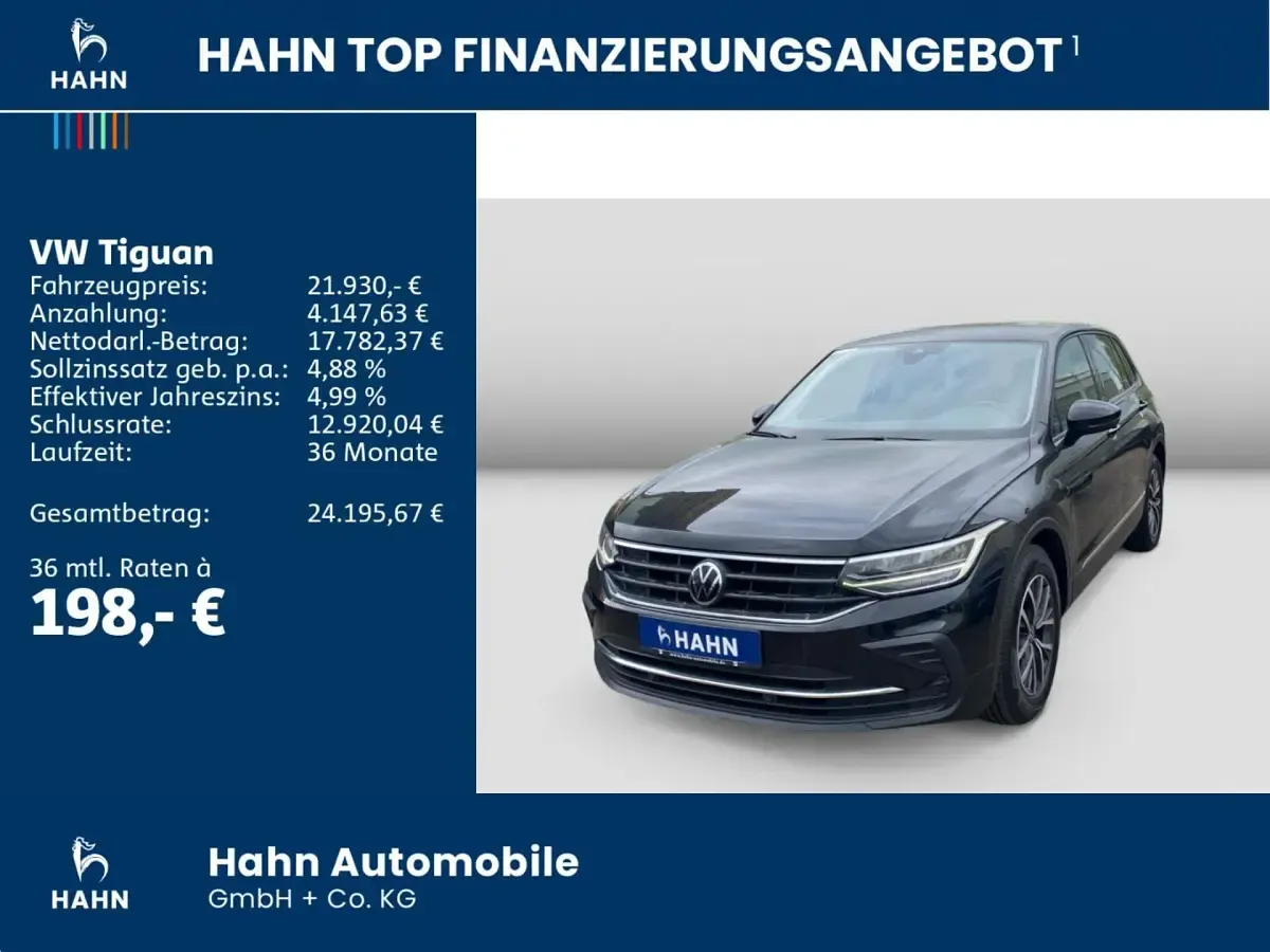 Usata VW Tiguan 150 CV (110 kW) 2022 Nero SUV