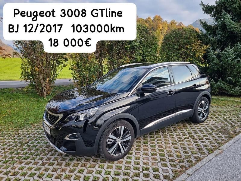 Schwarz Gebraucht 2017 Peugeot 3008 GT-line SUV | 17.500 € - Bild 1/4