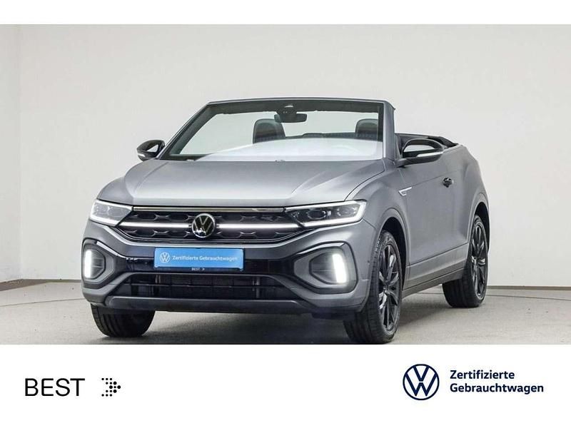 Indiumgrau matt/schwarz/ Gebraucht 2023 VW T-Roc Cabriolet R-line Edition Cabrio | 32.999 € (Etwas zu teuer) - Bild 1/3