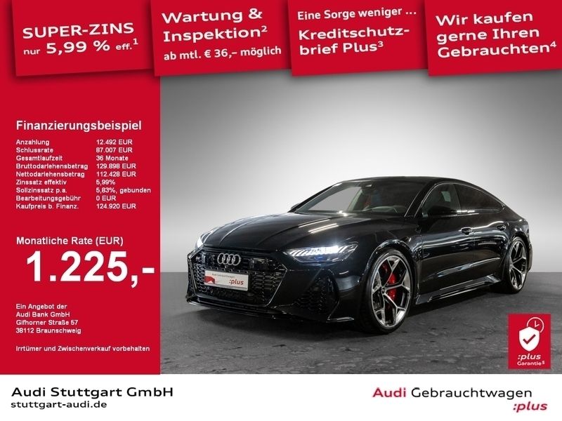 Mythosschwarz metallic Gebraucht 2024 Audi RS7 Sportback Performance Kleinwagen | 124.920 € (Teuer) - Bild 1/2