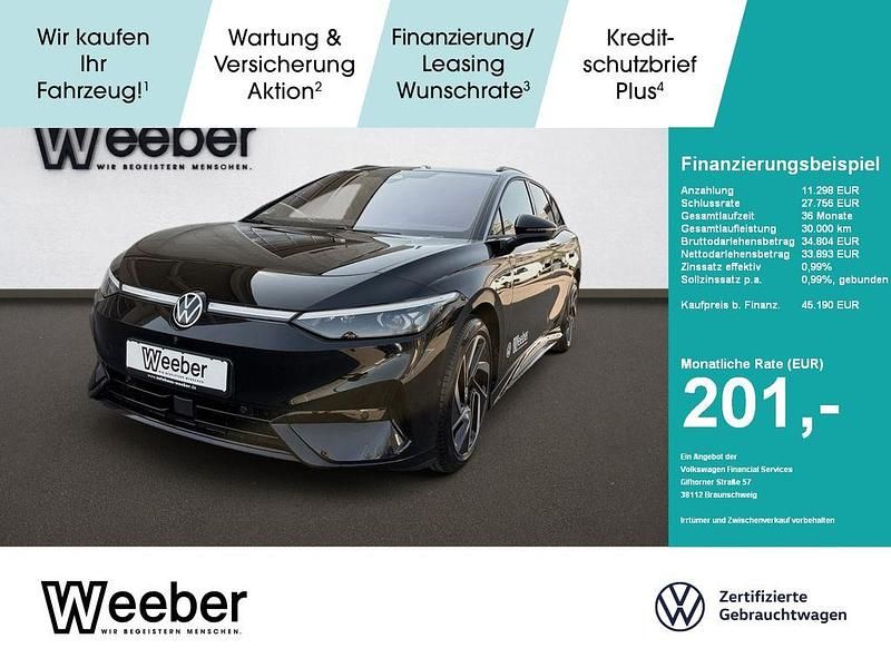 Grenadillschwarz (metallic) Gebraucht 2024 VW ID.7 Pro Limousine | 45.190 € - Bild 1/4
