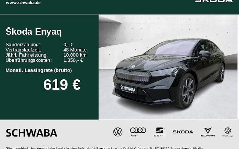 Schwarz Neu 2025 Skoda Enyaq iV SportLine SUV | 55.560 € (Etwas zu teuer) - Bild 1/4