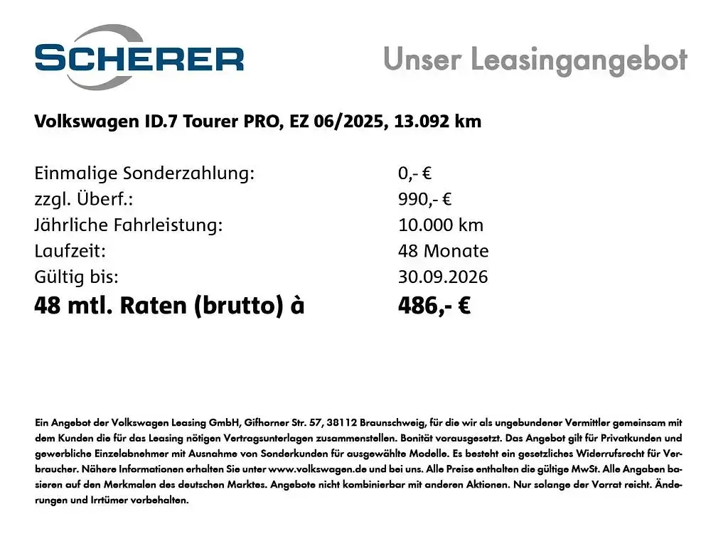 Gebraucht VW ID.7 IQ Drive 210 kW (286 PS) 2025 Kings red metallic Kombi