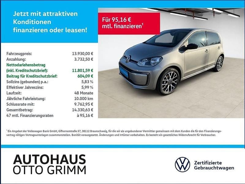 Tungsten silver metallic (metallic) Gebraucht 2020 VW e-up! Style Kleinwagen | 13.930 € (Fairer Preis) - Bild 1/4