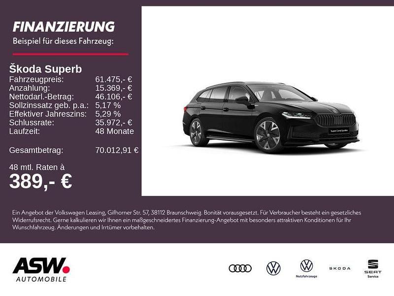 Schwarz Neu 2025 Skoda Superb SportLine Kombi | 61.475 € - Bild 1/4