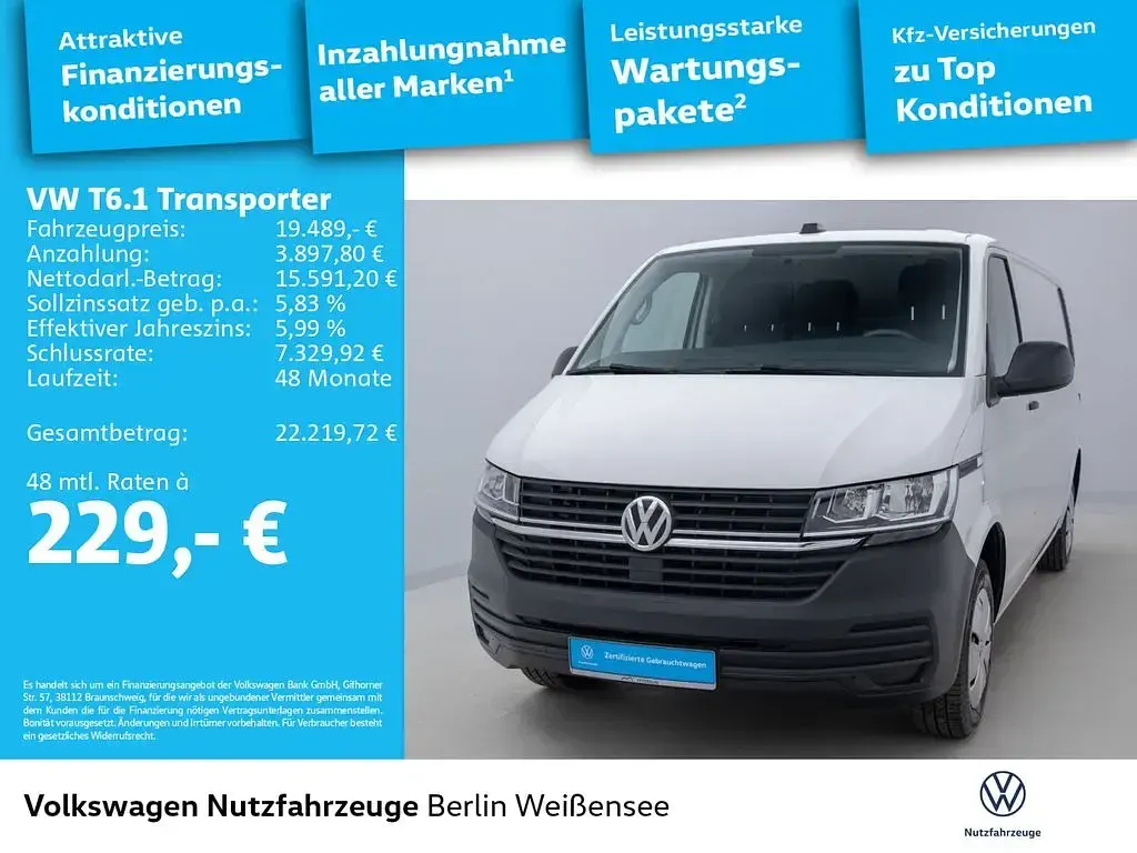 Brugt VW T6.1 110 HK (80 kW) 2022 Hvid Van
