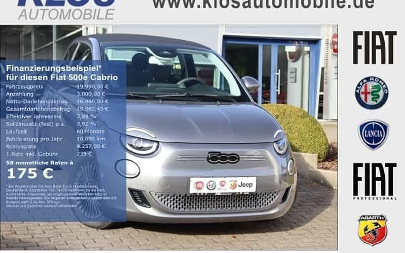 Mineral grau metallic Gebraucht 2022 Fiat 500e Icon Cabrio | 19.990 € (Guter Preis) - Bild 1/4