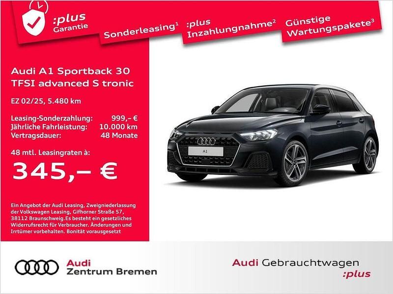 Manhattangrau metallic Gebraucht 2025 Audi A1 Sportback Advanced Plus Kleinwagen | 29.940 € (Teuer) - Bild 1/4