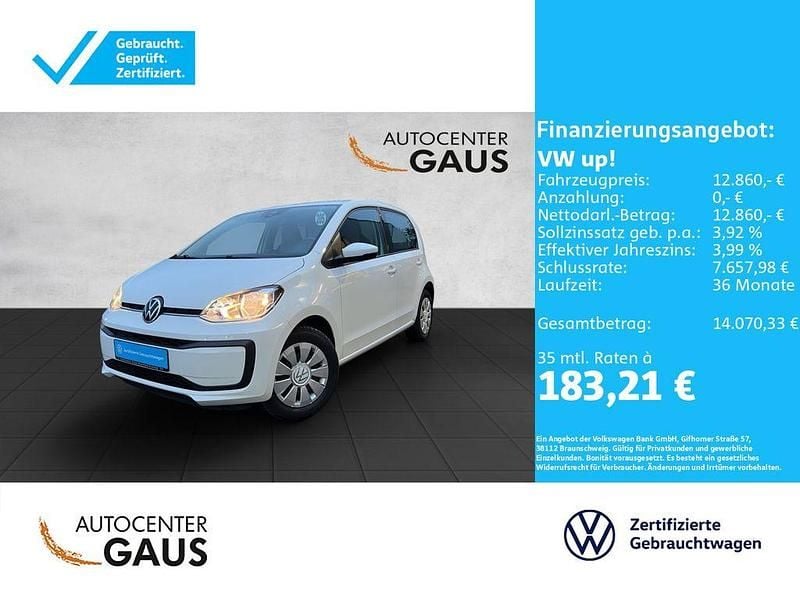 Weiß Gebraucht 2022 VW up! move up! Kleinwagen | 12.860 € (Etwas zu teuer) - Bild 1/4