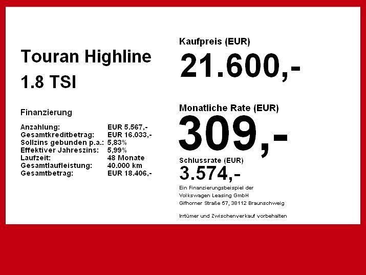 Gebraucht VW Touran Highline 179 PS (131 kW) 2018 Schwarz Van / Kleinbus