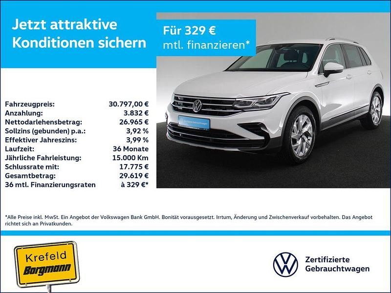 Weiß Gebraucht 2023 VW Tiguan Elegance SUV | 30.797 € (Guter Preis) - Bild 1/3