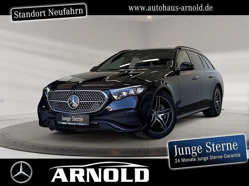 Schwarz (obsidianschwarz) Gebraucht 2024 Mercedes E200 AMG line Kombi | 45.800 € - Bild 1/4