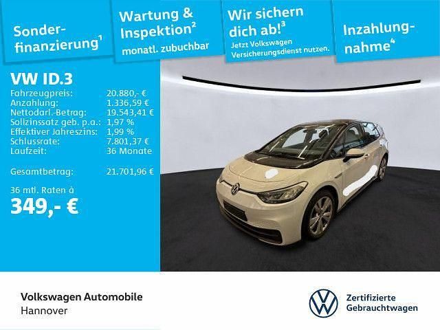 Gebraucht VW ID.3 Pro 150 kW (204 PS) 2022 Gletscherweiß metallic/schwarz Kleinwagen
