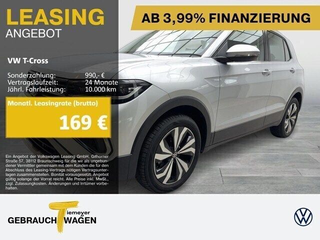 Silber Gebraucht 2024 VW T-Cross Style SUV | 24.340 € (Fairer Preis) - Bild 1/3