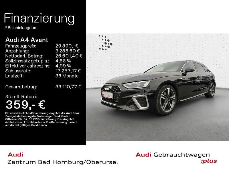 Mythosschwarz metallic Gebraucht 2022 Audi A4 S-Line Kombi | 29.890 € (Guter Preis) - Bild 1/4
