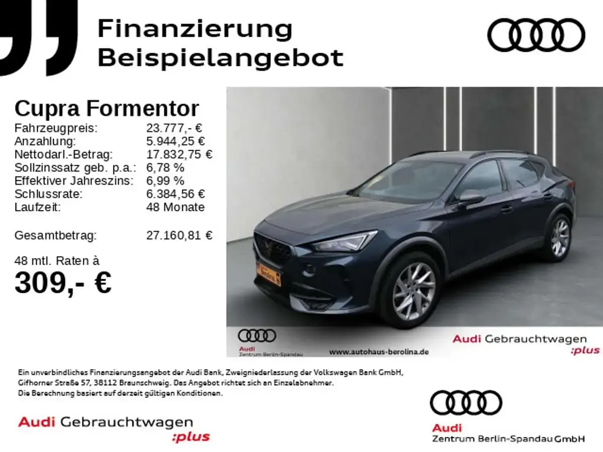 Gebraucht Cupra Formentor 150 PS (110 kW) 2022 Magnetic grau metallic SUV