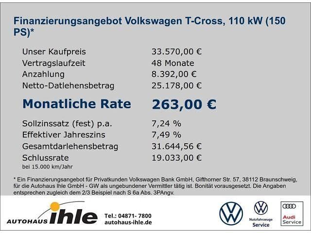 Gebraucht VW T-Cross R-line 150 PS (110 kW) 2024 Weiss SUV