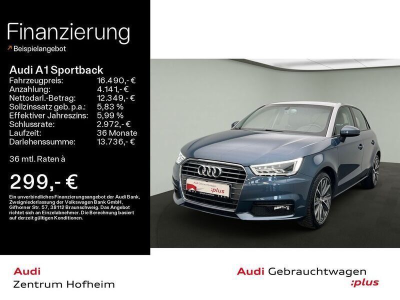 Utopiablau metallic Gebraucht 2016 Audi A1 Sportback Sport Kleinwagen | 16.490 € (Fairer Preis) - Bild 1/4