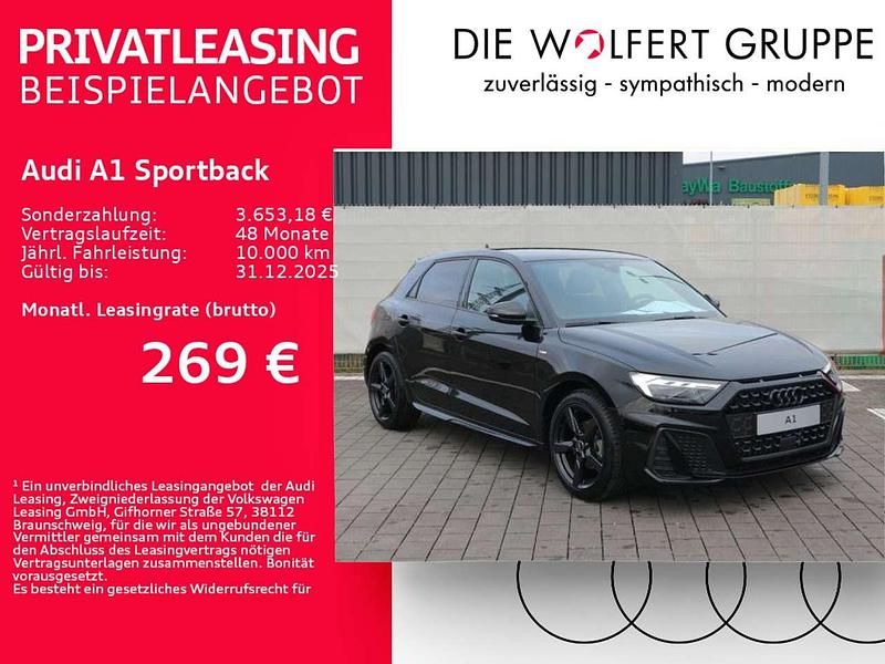 Mythosschwarz metallic Neu 2025 Audi A1 S-Line Limousine | 29.429 € (Guter Preis) - Bild 1/4