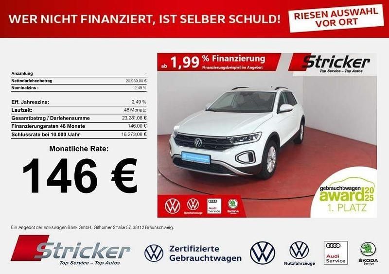 Pure white Gebraucht 2024 VW T-Roc Life SUV | 21.283 € (Superpreis) - Bild 1/4
