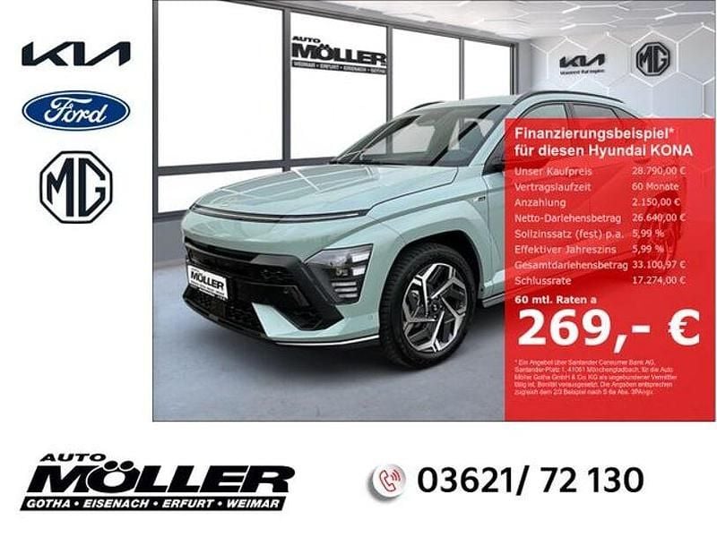 Sol (gruen Gebraucht 2024 Hyundai Kona N Line SUV | 28.790 € (Fairer Preis) - Bild 1/4