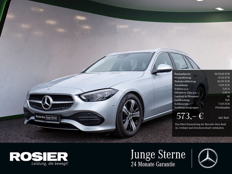 Silber / hightechsilber Gebraucht 2023 Mercedes C180 Advanced Plus Kombi | 38.174 € (Fairer Preis) - Bild 1/4