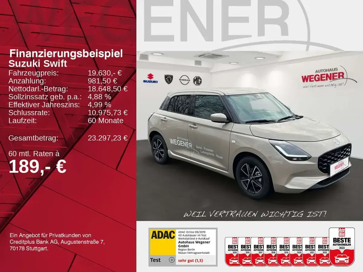 Gebraucht Suzuki Swift Comfort 83 PS (61 kW) 2025 Caravan ivory Limousine