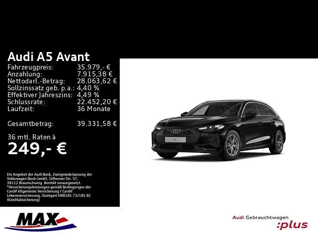 Gebraucht Audi A5 Comfort 150 PS (110 kW) 2025 Mythosschwarz metallic Kombi