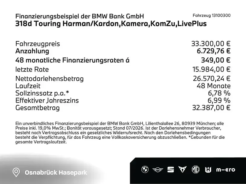 Gebraucht BMW 318 Comfort Edition 150 PS (110 kW) 2025 Tansanitblau ii (blau) Kombi