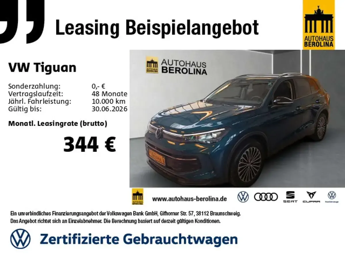 Second-hand VW Tiguan Goal 150 CP (110 kW) 2025 Albastru SUV
