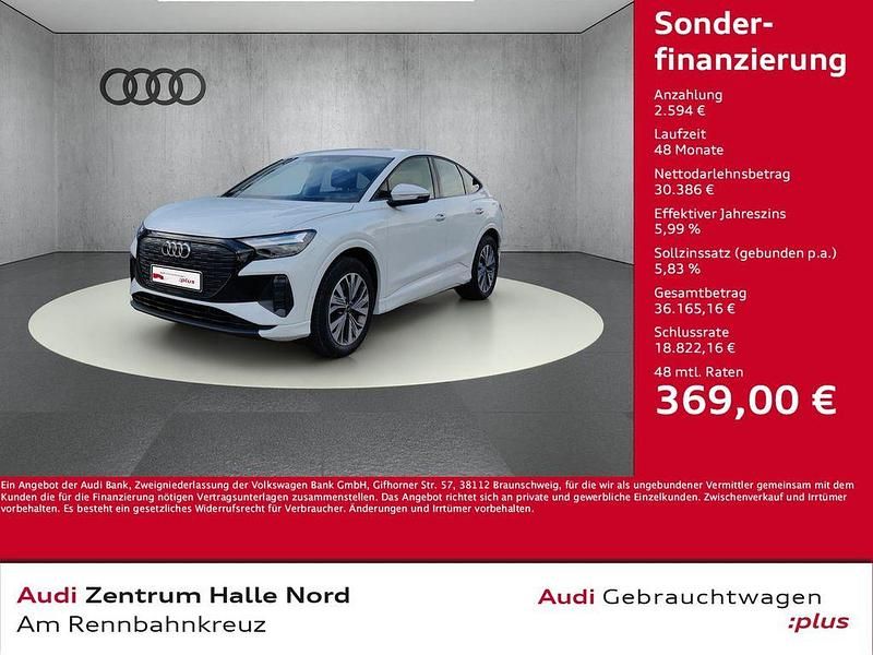 Weiß Gebraucht 2022 Audi Q4 Sportback e-tron Advanced SUV | 32.980 € (Etwas zu teuer) - Bild 1/4