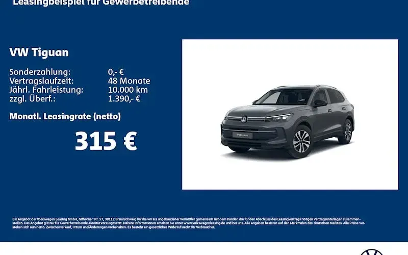 Neu VW Tiguan Life 150 PS (110 kW) 2026 Grau SUV