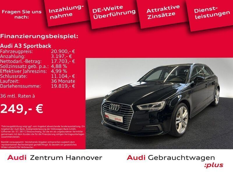 Gebraucht Audi A3 Sportback e-tron Design 204 PS (150 kW) 2020 Schwarz mythosschwarz metallic (metallic) Kleinwagen