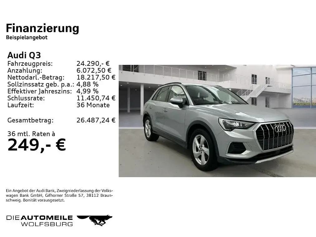 Second-hand Audi Q3 Advanced 150 CP (110 kW) 2020 Argintiu SUV