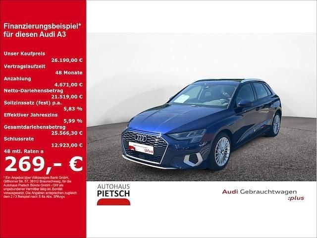 Navarrablau metallic Gebraucht 2022 Audi A3 Ambiente | 26.190 € (Fairer Preis) - Bild 1/4