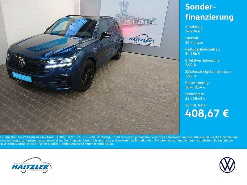 Aquamarinblau metallic (metallic) Gebraucht 2022 VW Touareg R-line SUV | 52.780 € (Etwas zu teuer) - Bild 1/4