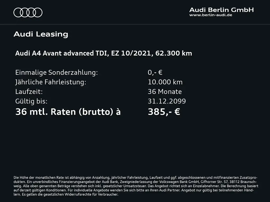 Gebraucht Audi A4 Advanced Plus 204 PS (150 kW) 2021 Mythosschwarz metallic Kombi
