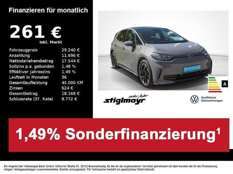 Mondsteingrau Gebraucht 2024 VW ID.3 Pro Kleinwagen | 29.240 € (Guter Preis) - Bild 1/3