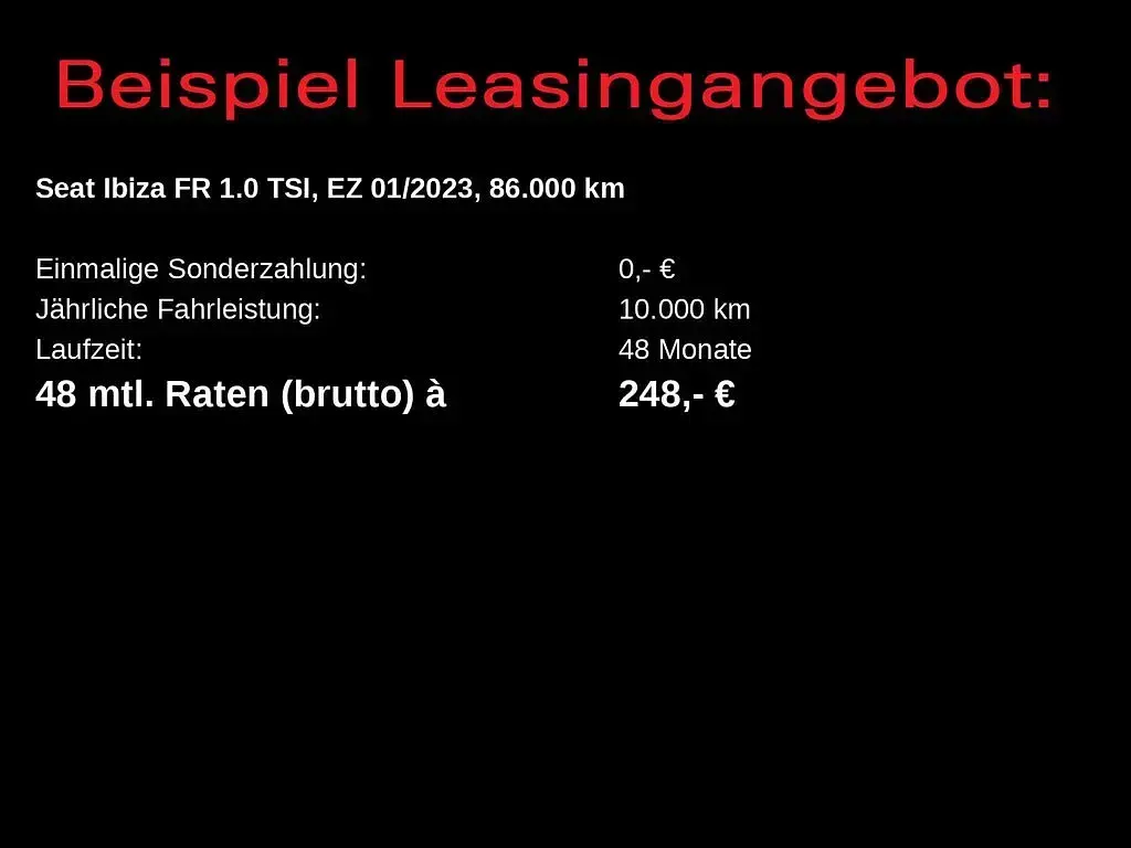 Gebraucht Seat Ibiza FR 110 PS (80 kW) 2023 Schwarz Kleinwagen